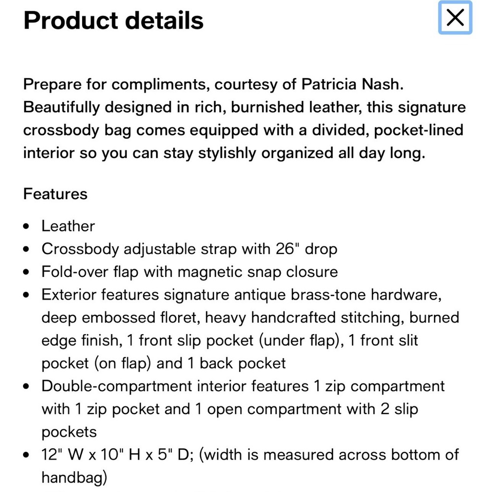 Patricia Nash
Linny Small Saddle Bag - Picture 10 of 10